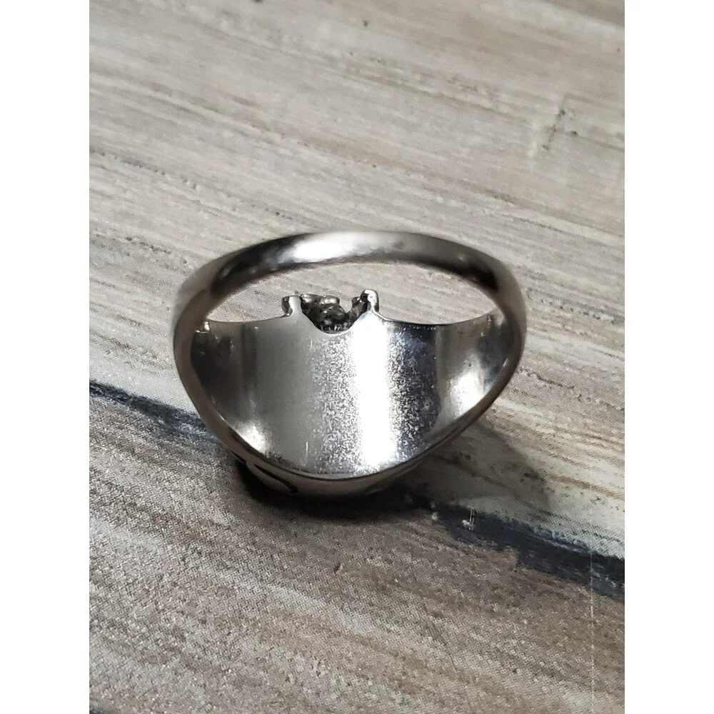 Vintage Medieval Heraldic Signet Ring 316L Stainless Steel Crown Cross Shield